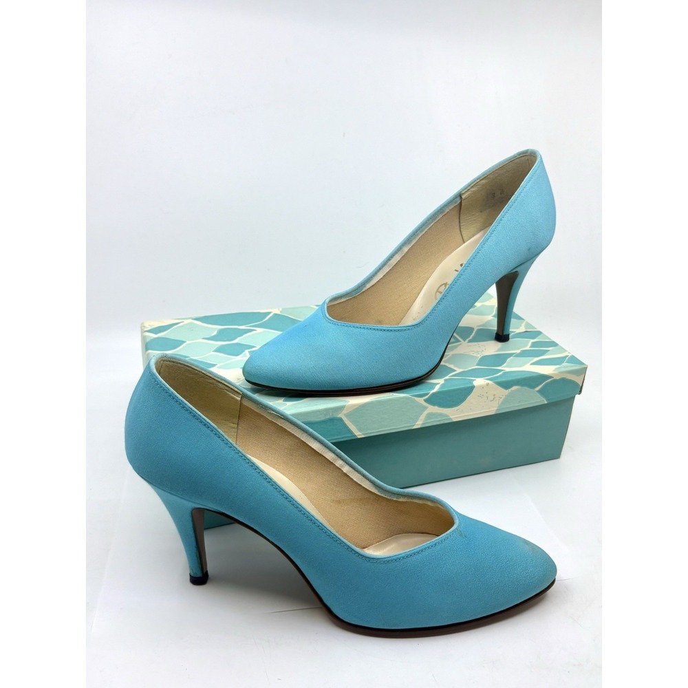 Vintage 70s Blue Atomic Shoes Dyeables 8B Pumps